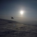 Helicopter coming in to Checkpoint 1