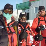 Lucy, Rob & Jo ready to leave