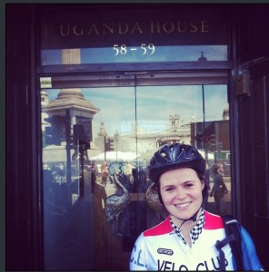 Annie Outside Ugandan Embassy, London